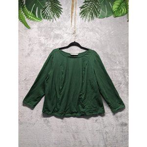ZAPELLE CUSTOM Women Princess Seam  Knit Top Solid Green Office LARGE(12-14)